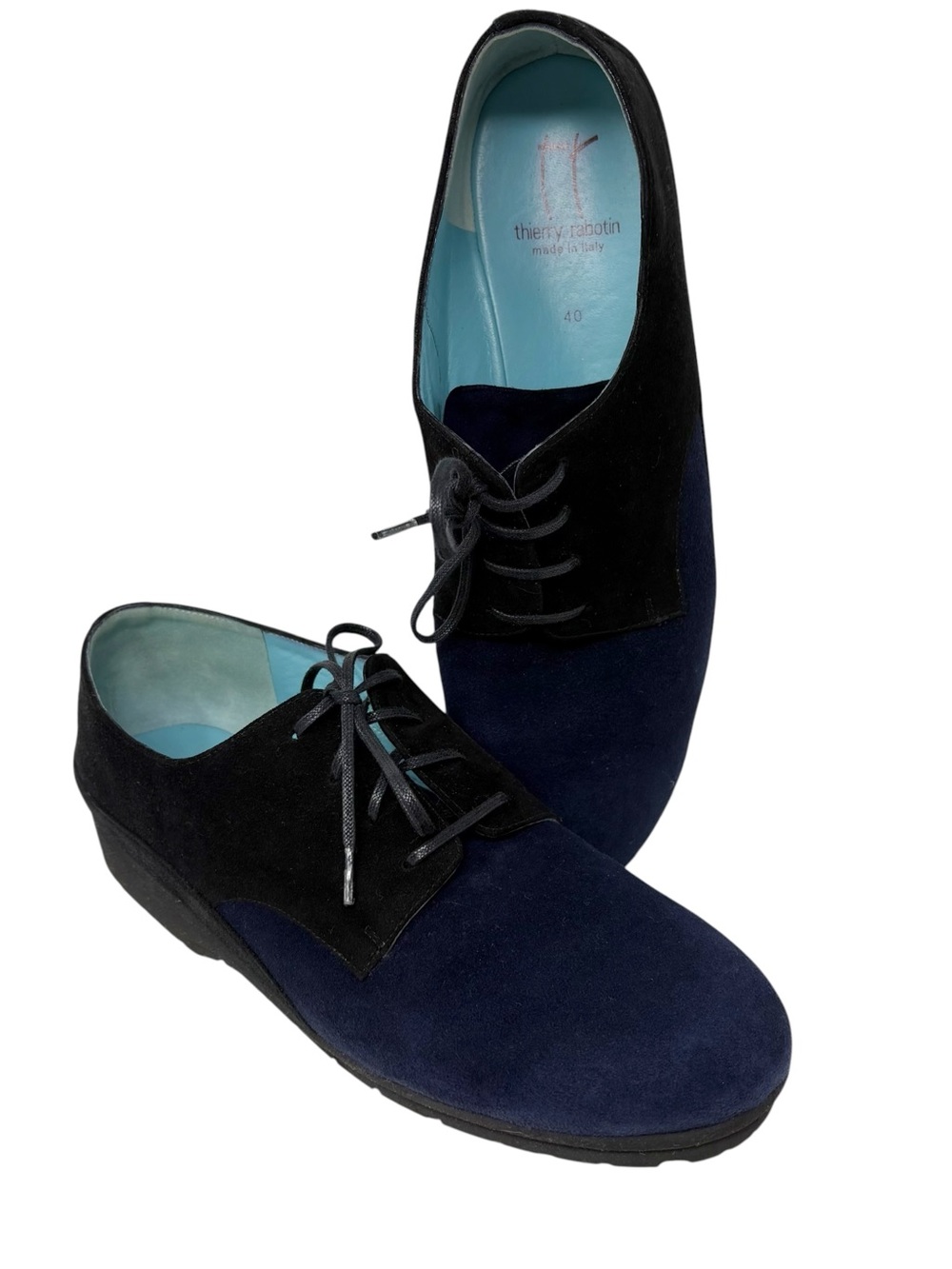 Thierry Rabotin Navy and Black Lace-Up Gatsby Oxfords